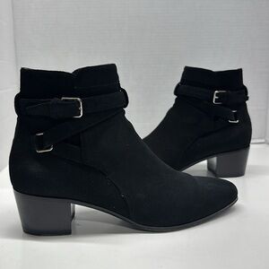 Saint Laurent YSL Rock Blake Ankle Boots High Heel Boots Suede Black Size 38